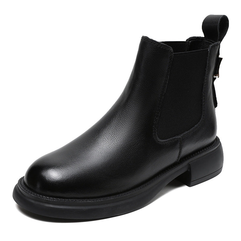 Women's Chelsea Ankle Elastic Band Slip-on Short Low Comfortable Boots