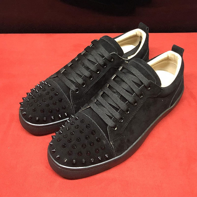 Men's Red Sole Board Sequined Rivet Trendy Versatile Women's Casual Shoes