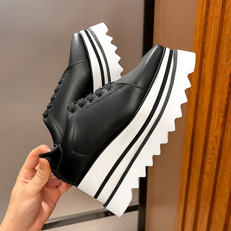 Women's Square Toe Wedge Platform Striped Bottom Women's Casual Shoes