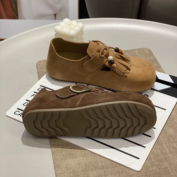 Women's Spring Tassel Removable Thick Bottom Full Wrap Women's Casual Shoes