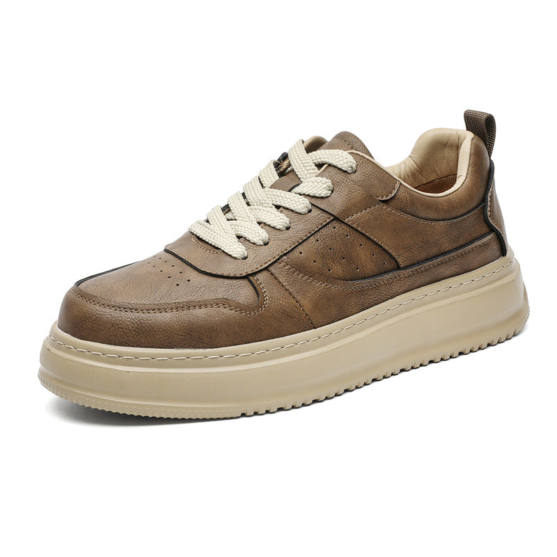 Men's Board Height Increasing Outdoor Martin Spring Men's Casual Leather Shoes