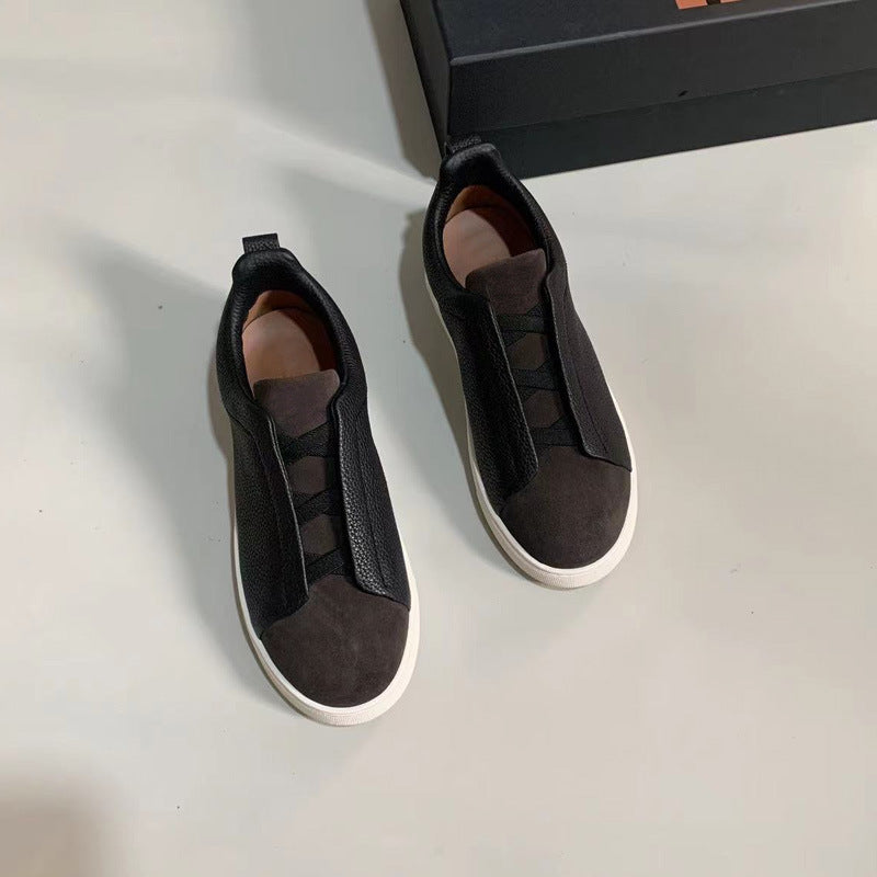 Men's Genia Top Layer Cowhide Slip-on Genuine Luxury Deerskin Men's Casual Leather Shoes