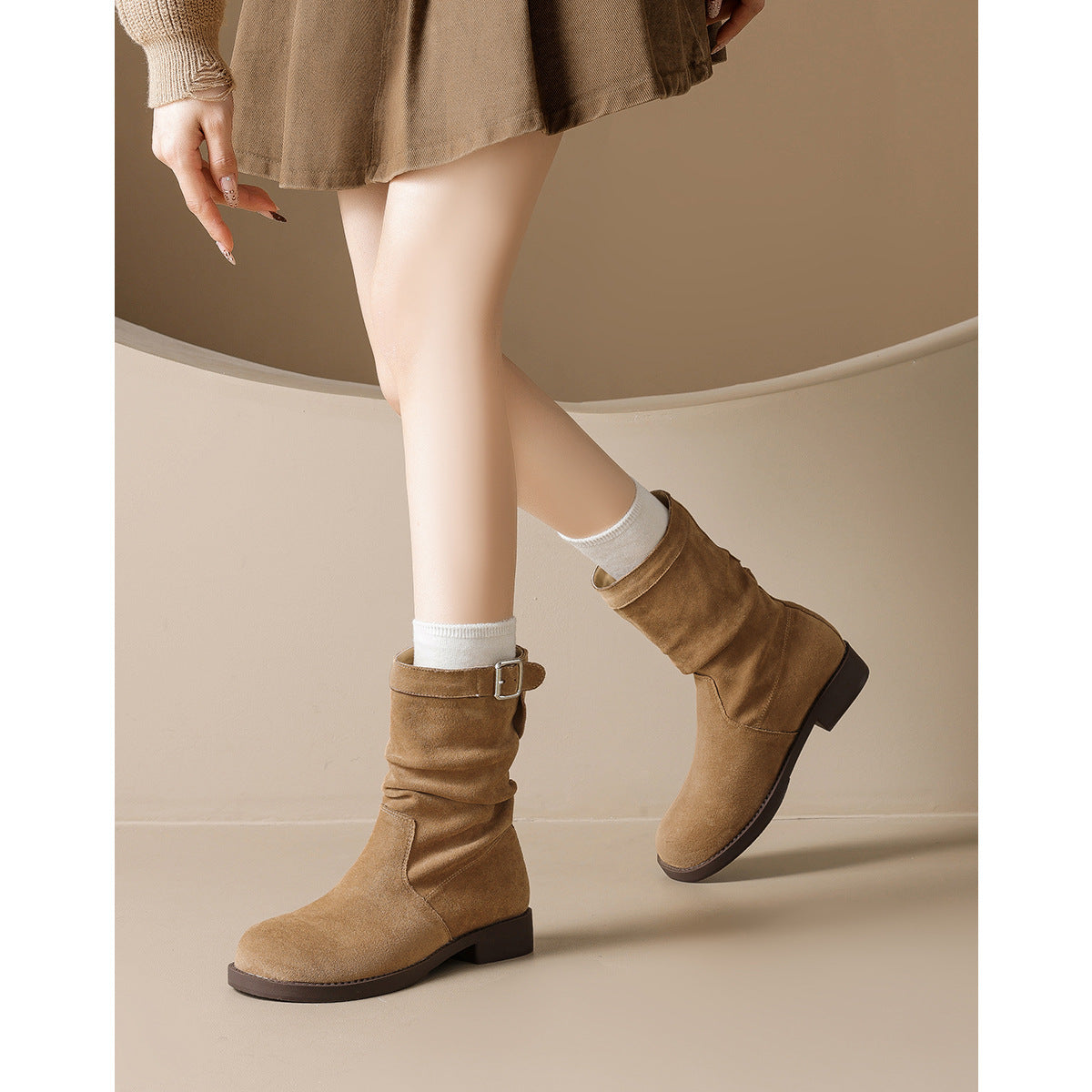 Women's Retro British Style Martin Fashionable Elegant Women's Leather Boots