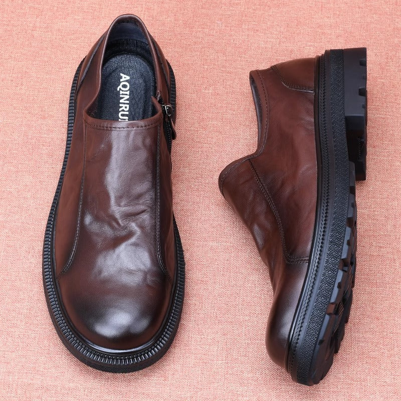 Men's Top Layer Cowhide British Tide Genuine Business Men's Casual Leather Shoes