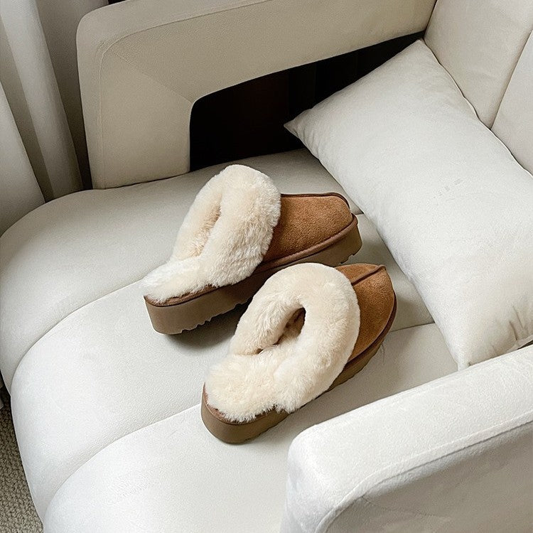 Women's Star Sheep Fur Integrated Wool Fashion Outerwear Slippers