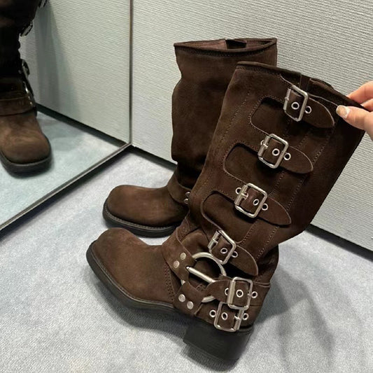 Women's Tall Knight Western Vintage Punk Style Boots