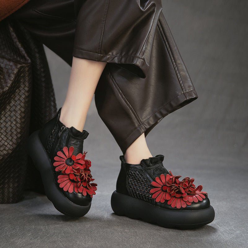 Women's Wen Art Style Flower Leisure First Platform Sandals