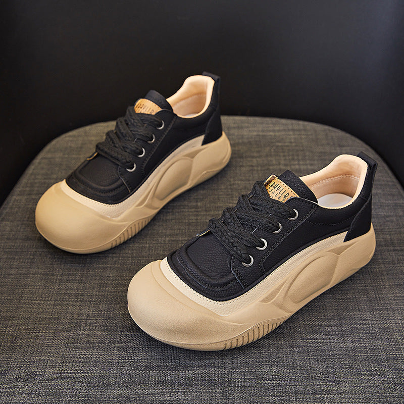 Handsome British Style Round Toe Platform Casual Shoes