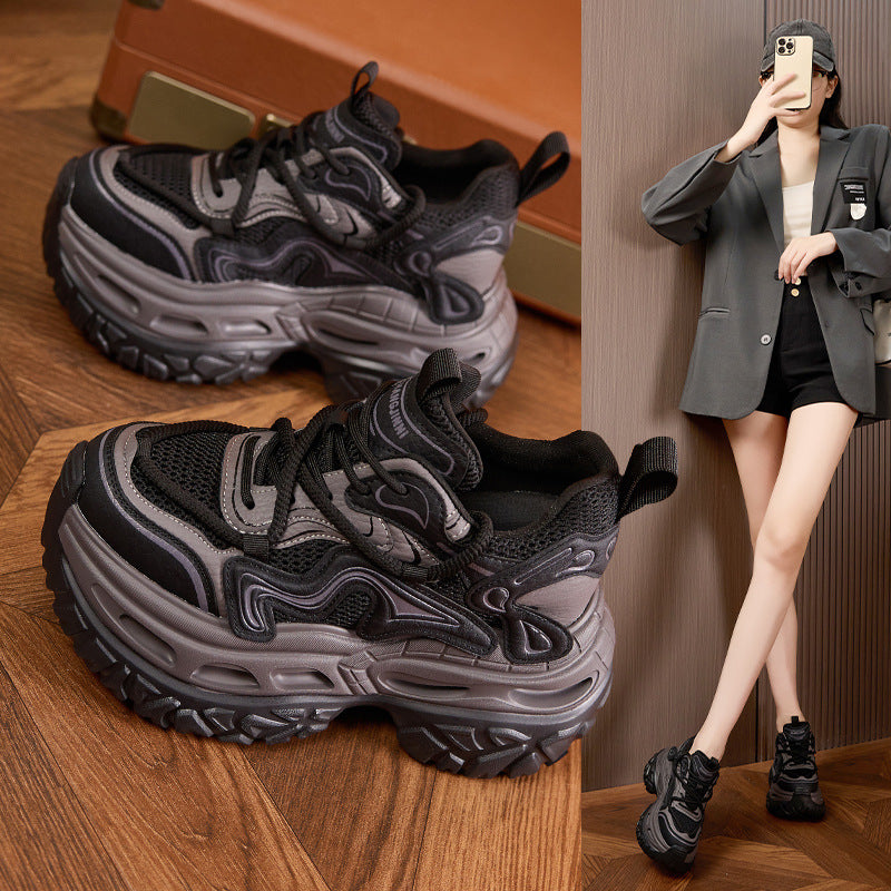 Women's Platform Dad Autumn Lightweight Soft Bottom Height Women's Sports Shoes