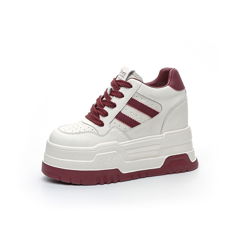 Women's Platform Height Increasing Stylish Simple Versatile Color Matching Women's Casual Shoes