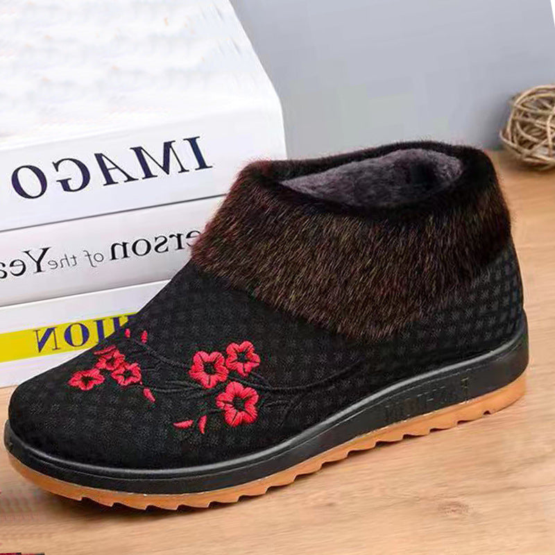 Women's Winter Cotton Fleece-lined Thickened Short Round Boots