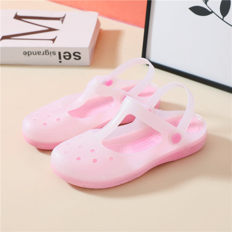 Women's Summer Hole Flat Jelly Beach Toe Sandals