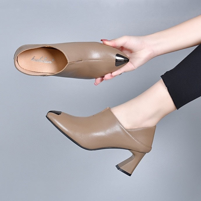 Women's Genuine Pointed High Korean Temperament Wild Women's Shoes