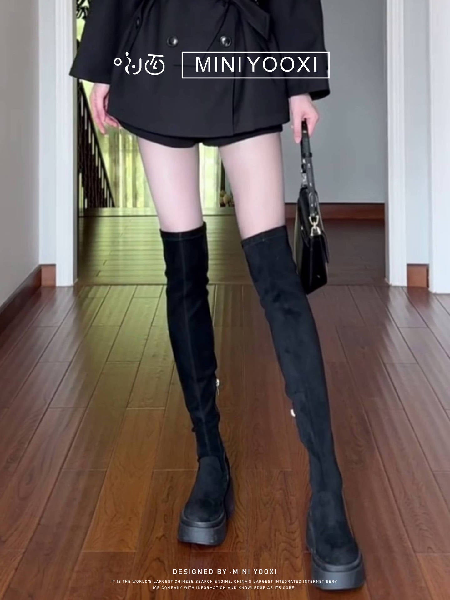 Hidden Treasure Small Thick Bottom Over Knee Female American Sexy Women's Leather Boots