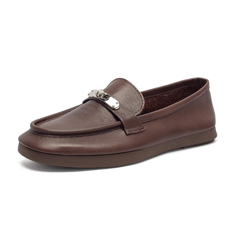 Women's One Pedal French Lock Small Sewing Very Loafers