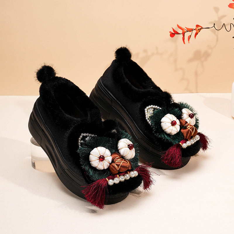 Head Handmade Adult Cloth Platform Outer Women's Shoes