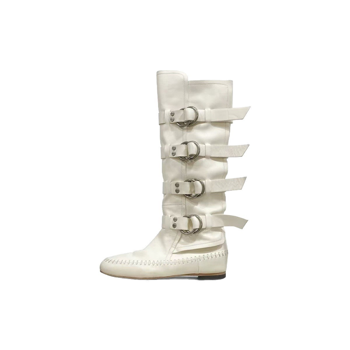 Niche Retro Handmade Sewing Strap American Women's Leather Boots