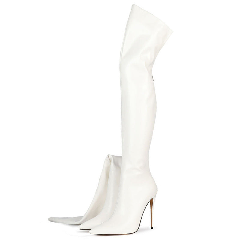 Women's Toe Back Zipper Stiletto Stovepipe Over The Heels