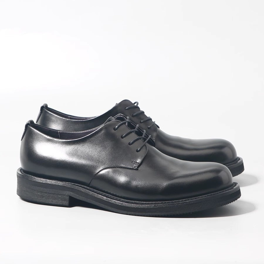 Men's Cowhide Summer Breathable Thick-soled Big Head Men's Casual Leather Shoes