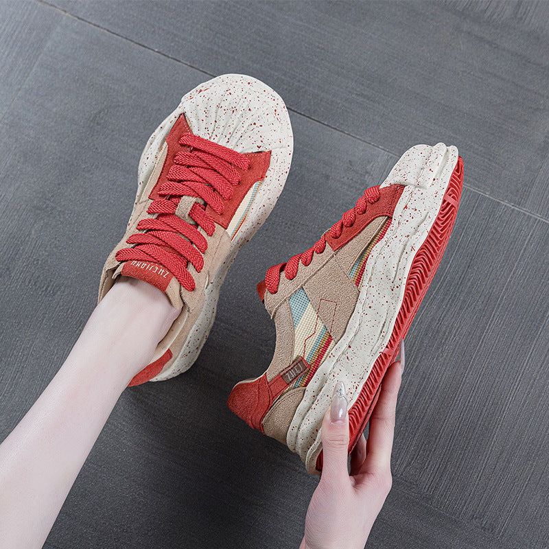 Women's Dissoed Spring Niche Design Sense Thick Sole Increased Women's Board Shoes
