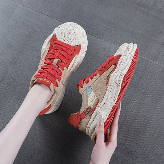 Women's Dissoed Spring Niche Design Sense Thick Sole Increased Women's Board Shoes