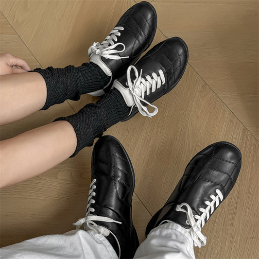 Trendy German Training Slant Strap Retro Leisure Sports Couple Flat Men's Casual Shoes