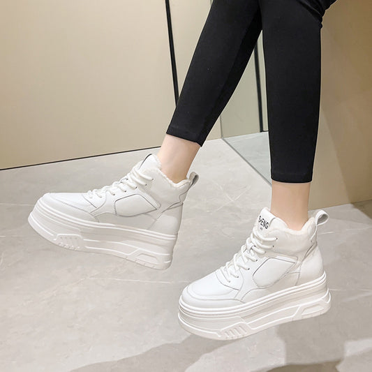 Women's Thick Bottom Increased Fleece-lined Fashionable Sports Casual Shoes