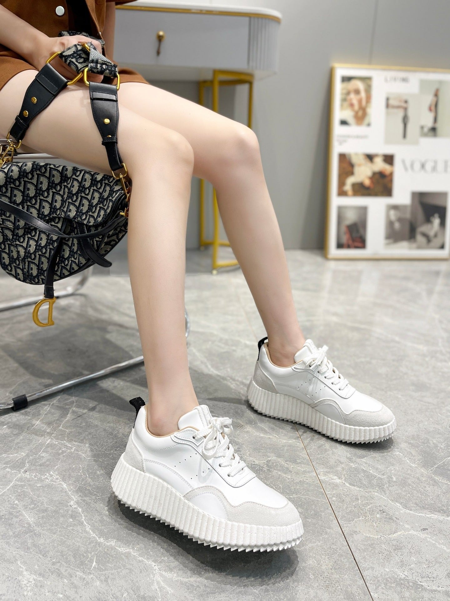 Women's Head Thick Bottom Height Increasing Breathable Platform Men's Shoes