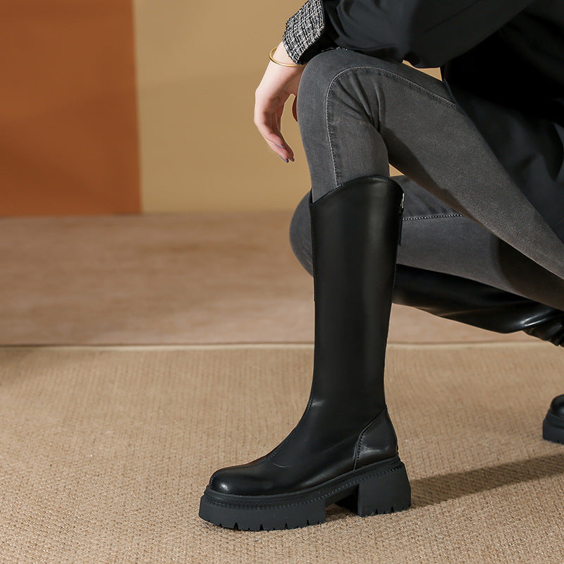Women's Winter Height Increased Skinny Riding Chunky Boots