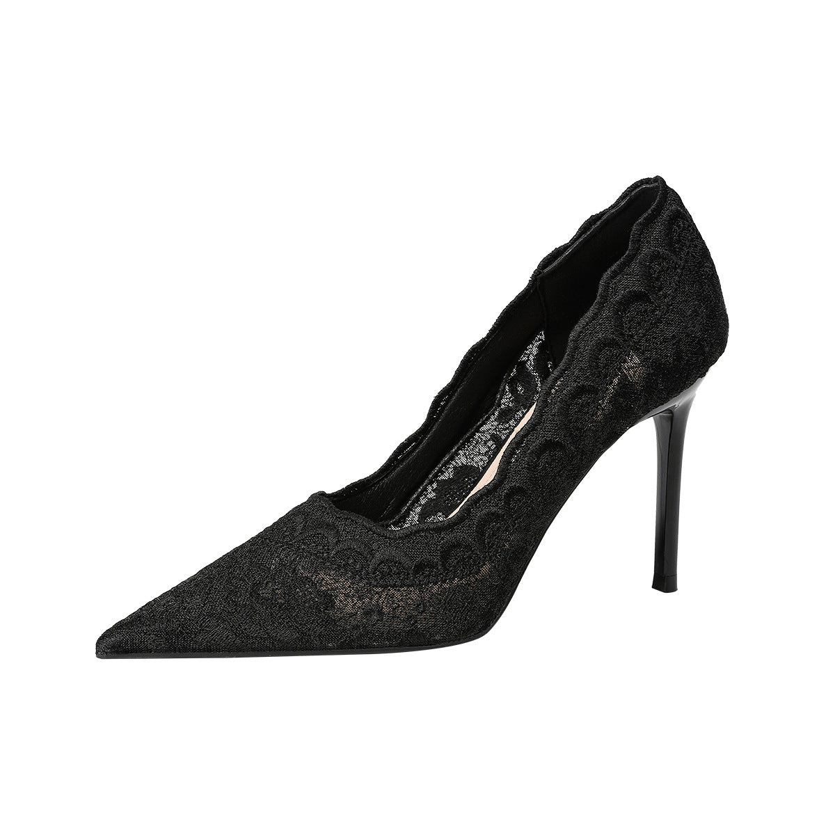 Women's Lace Pointed Toe High Pumps Banquet Women's Shoes