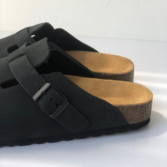 Women's Wear Cowhide Suede Toe Cap Lazy Slippers