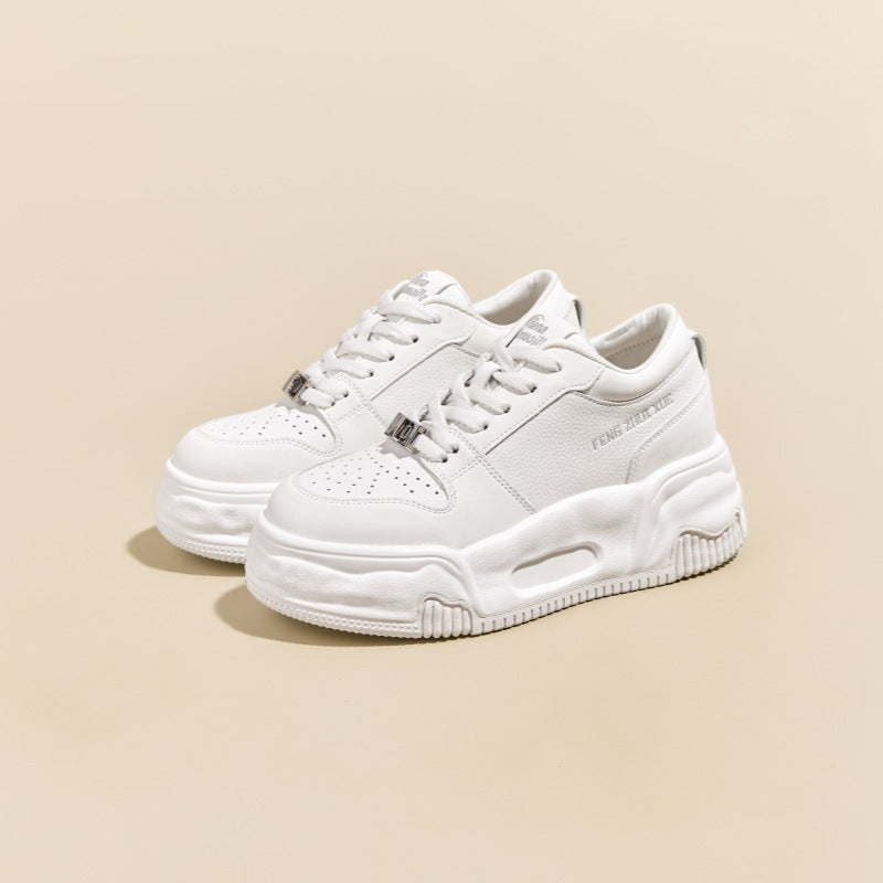 Women's Height Increasing Insole Platform White Spring Leisure Fashion Women's Sports Shoes