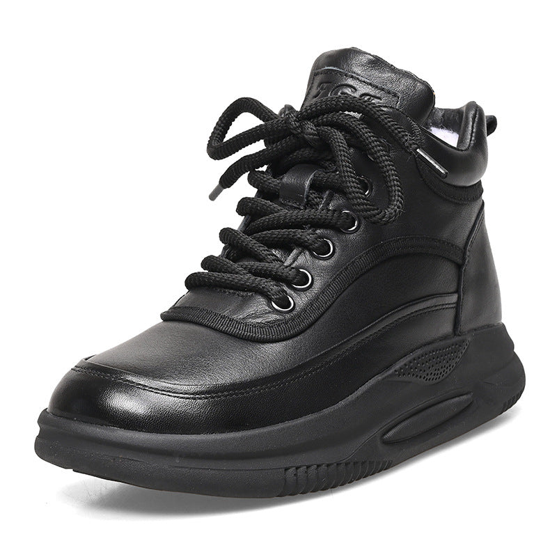 Women's Authentic Clunky Genuine Wool Platform Sports Snow Boots