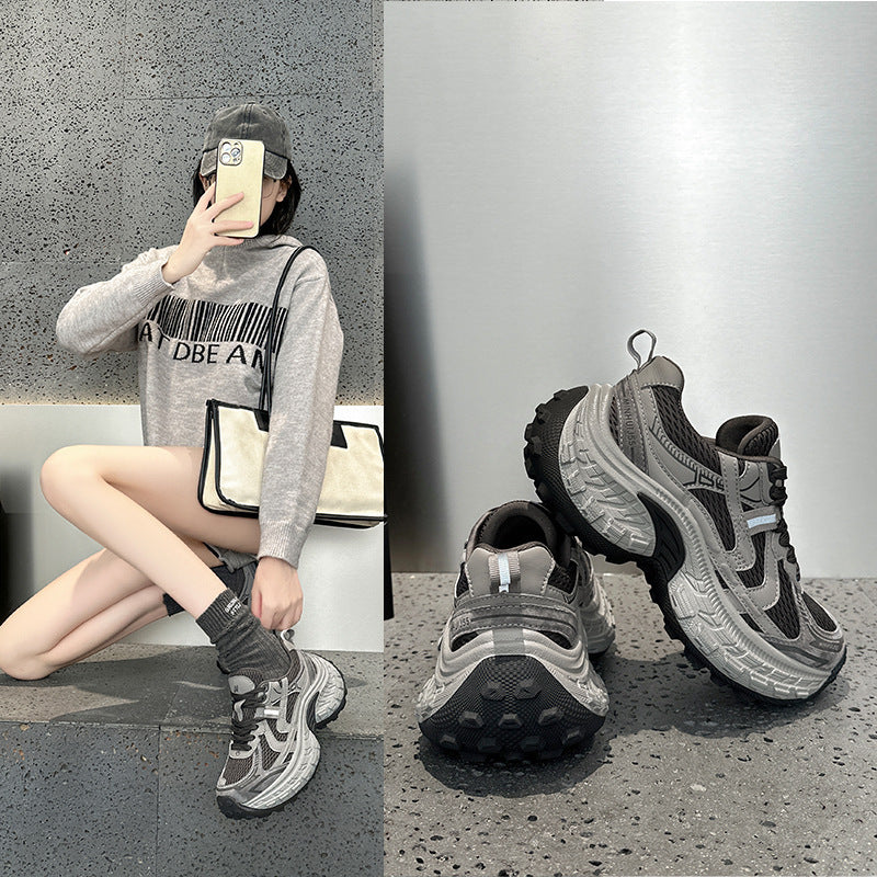 Women's Thick Bottom Heightened Daddy Korean Style Street Niche Durian Women's Sports Shoes