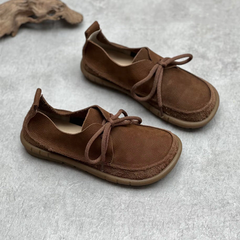 Women's Handmade Genuine Pumps Retro Art Versatile Women's Casual Shoes