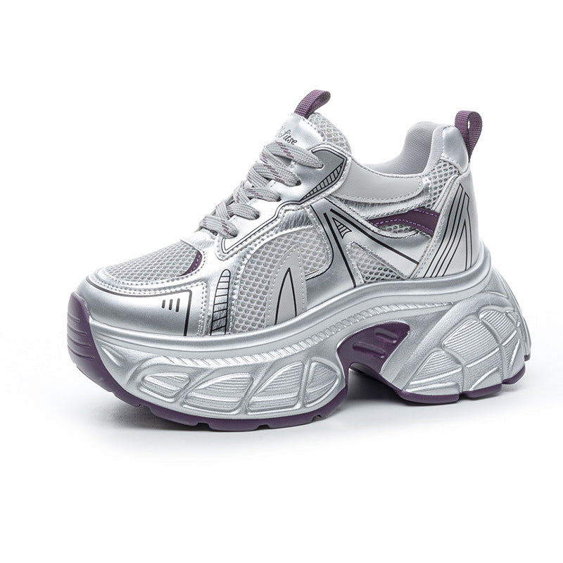 Spring Fashion Dad Lace Up Single-layer Women's Casual Shoes