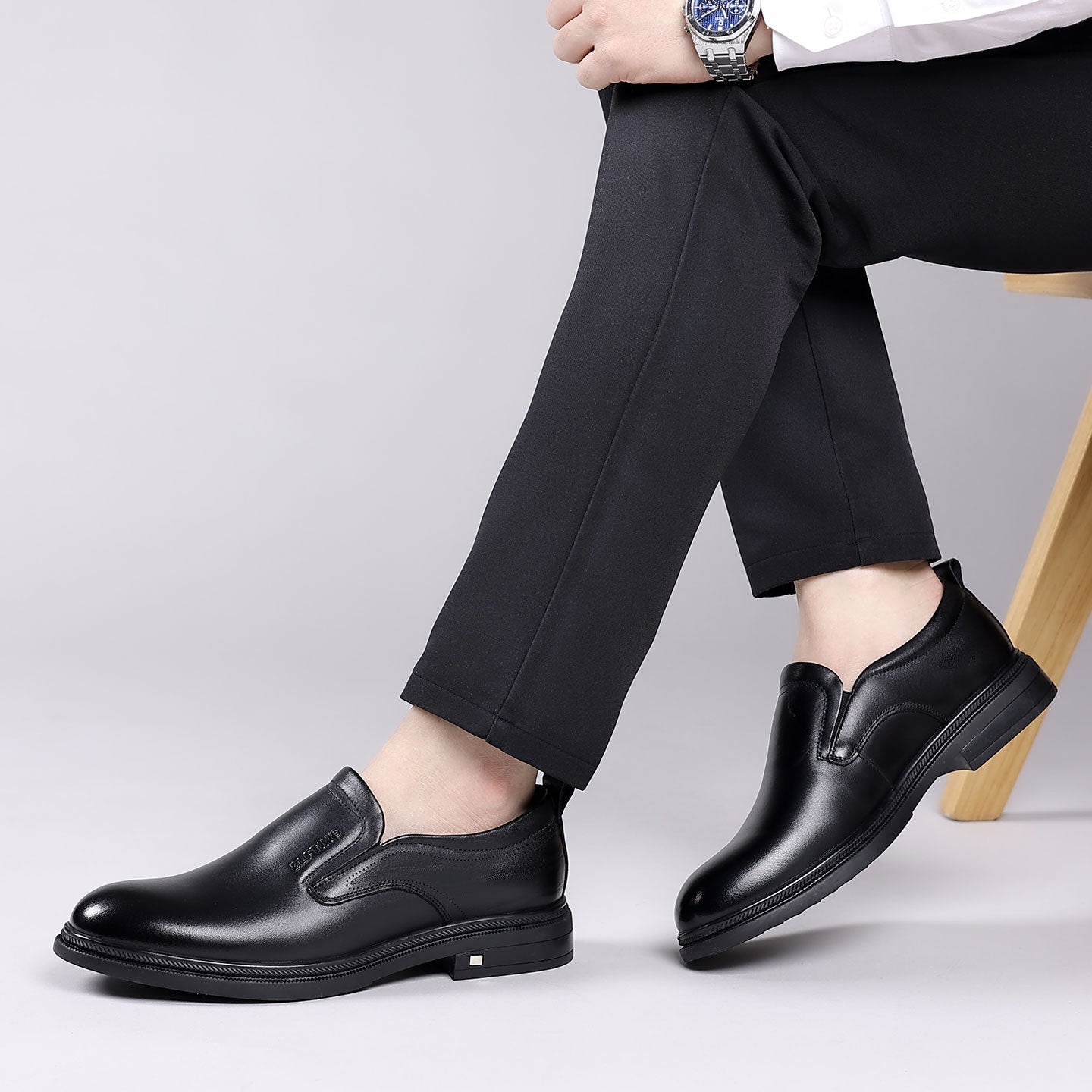 Men's Spring Formal Genuine British Breathable High-grade Derby Men's Business Leather Shoes