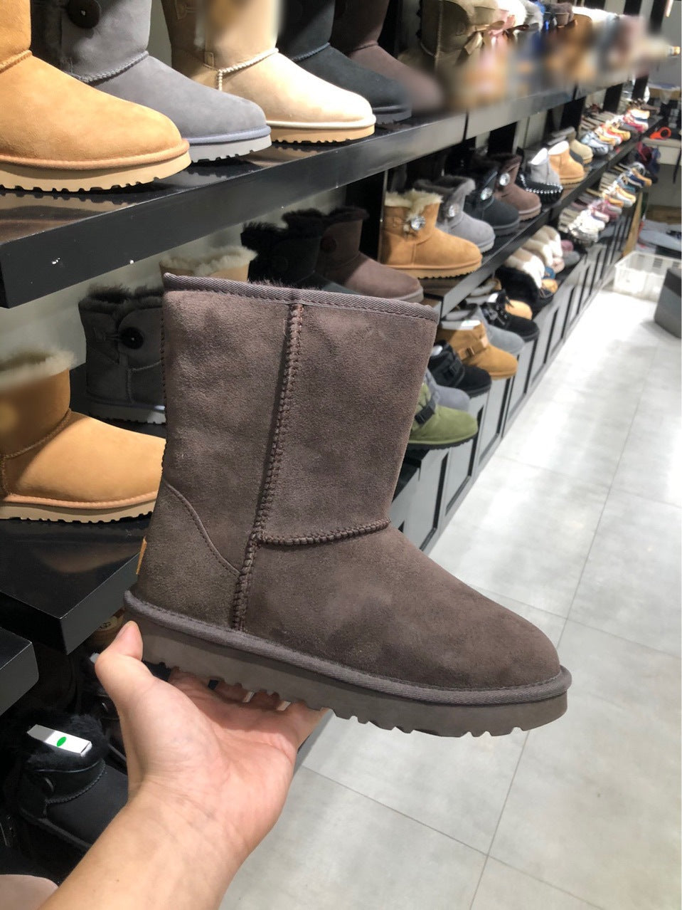 Women's Top Version Waterproof Mulberry Slope Sheepskin Snow Boots