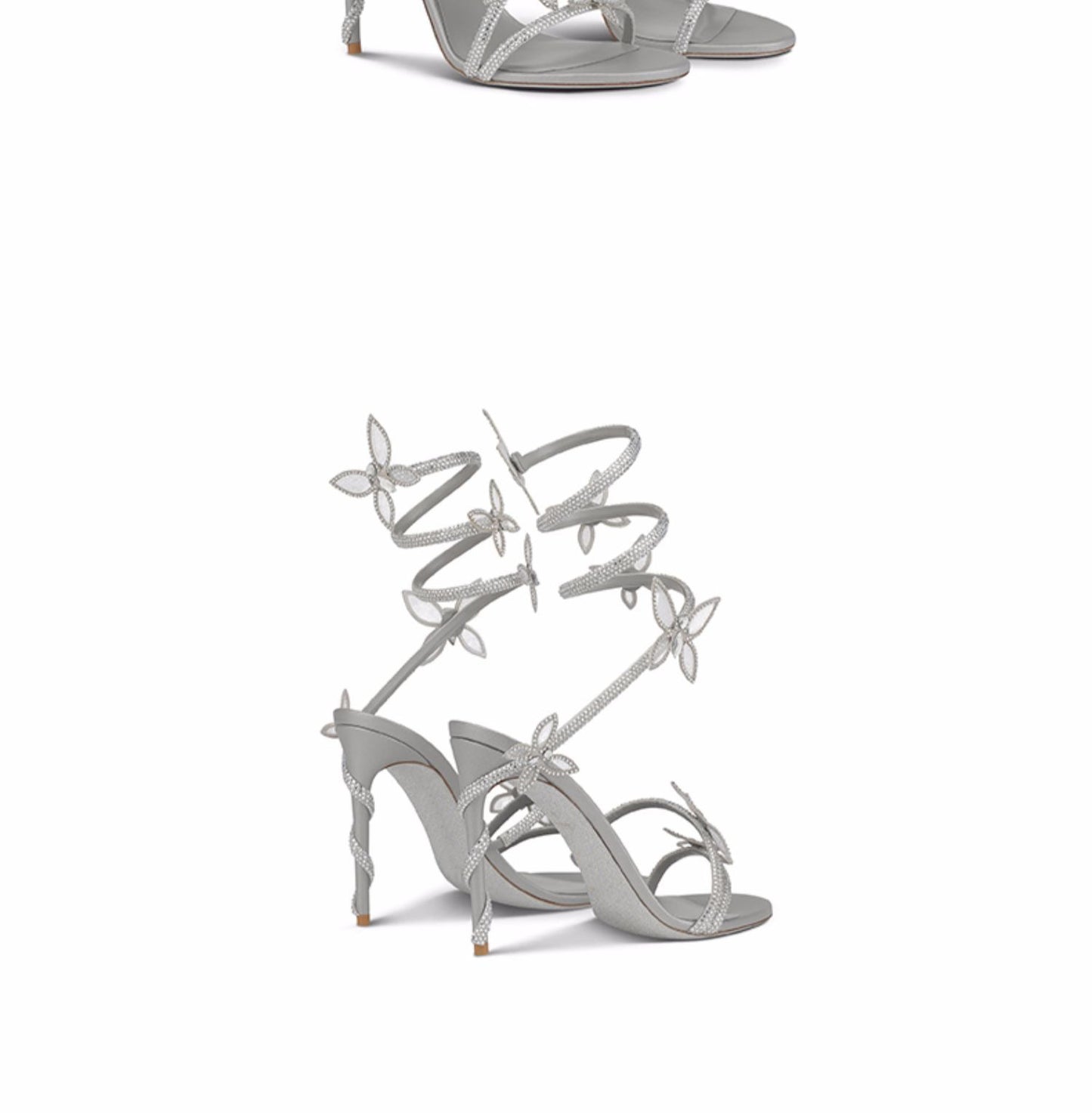 Women's Roman Snake Strap Stiletto Rhinestone Bow Women's Shoes