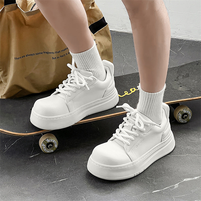 Men's Niche Solid Color Platform Big Toe Sneakers
