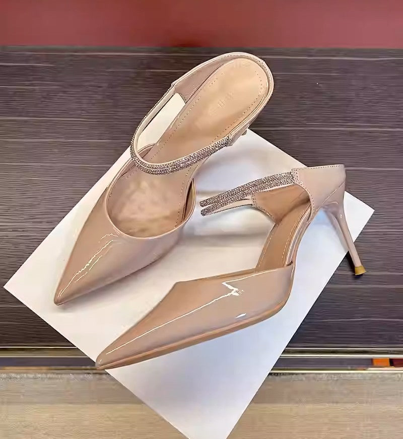 Women's Autumn Diamond Band Stiletto Adult Lady Like Woman Refined Outdoor High Heeled Sandals