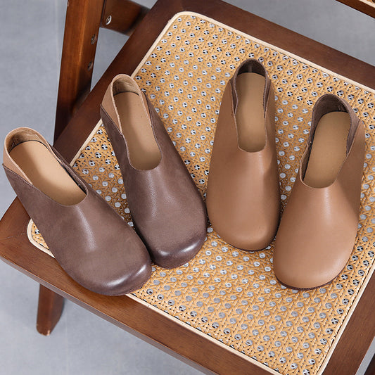 Women's Literary Retro Round Head Leisure Soft Women's Shoes