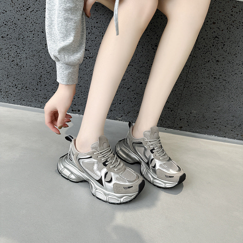 Women's Breathable Sier Dad Lightweight Platform Fashionable Casual Shoes