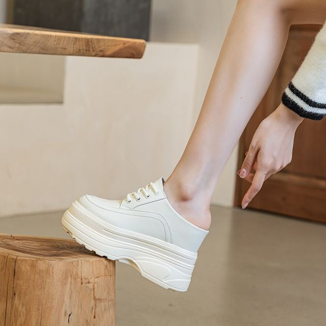 Women's Slip-on Inner Height Increase Mesh Surface Slippers