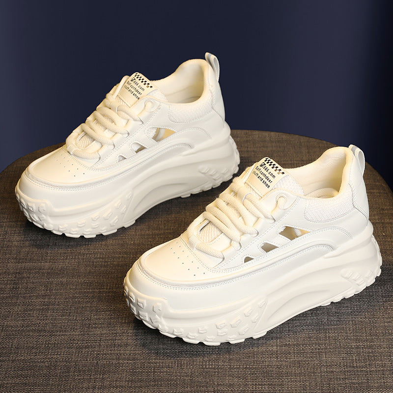 Women's Platform White Breathable Hollowed Color Matching Sandals