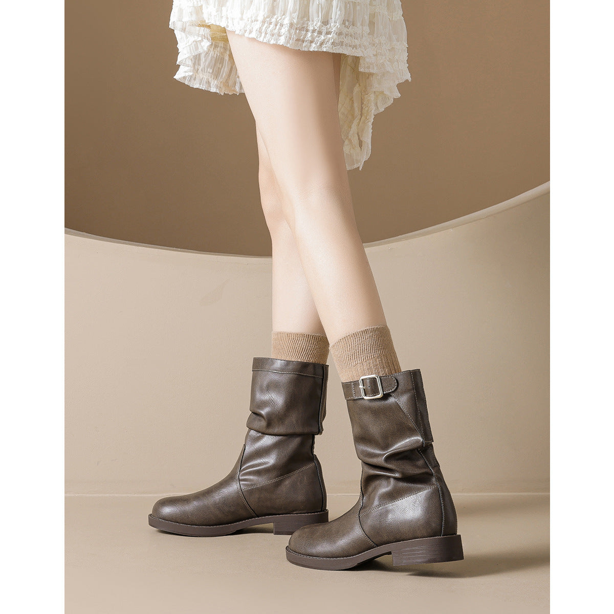 Women's Retro British Style Martin Fashionable Elegant Women's Leather Boots