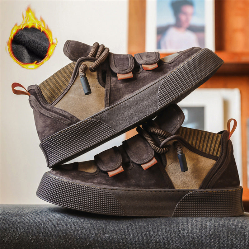 Men's Cotton Fleece-lined Velcro Fashion Trendy Comfortable Men's Shoes