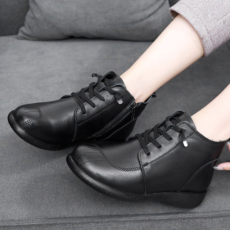 Women's Winter Cotton First Layer Cowhide Veet Comfortable Women's Shoes