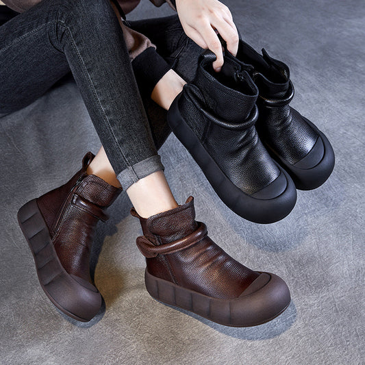Women's Autumn Retro Handmade First Layer Cowhide Boots