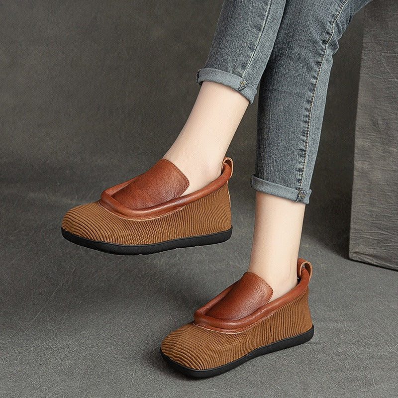 Women's Shu Autumn Flat Solid Color Retro Casual Shoes